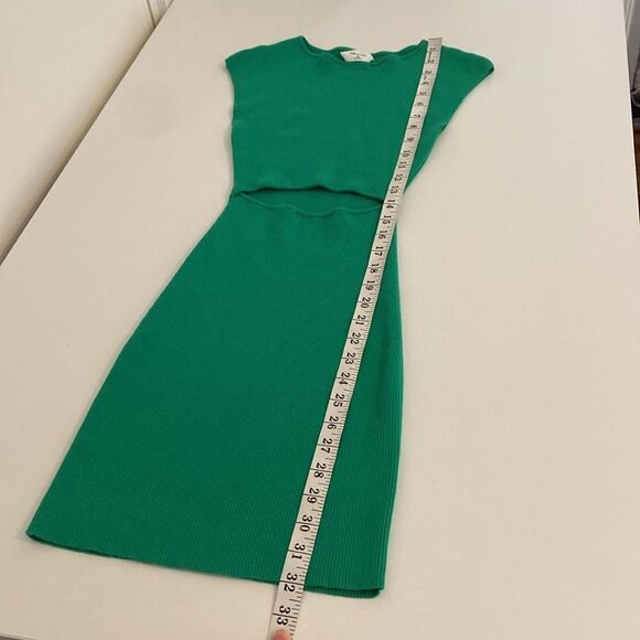 Aritzia Wilfred Cut Out Knit Mini Dress Kelly Green Size 2XS - Picture 12 of 13